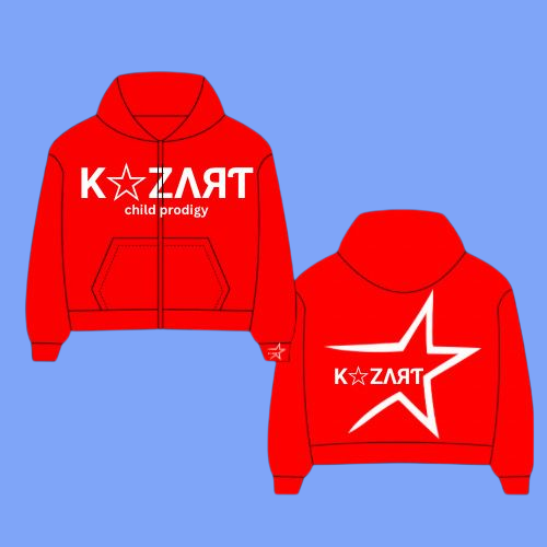 Red And White K☆ZART Child Prodigy Zip Up Jacket